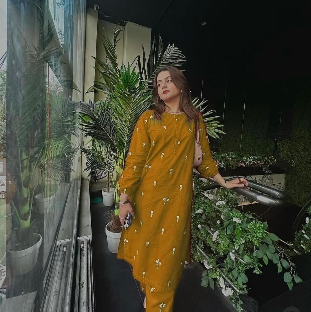 FLOWER EMBROIDERED 2PCS