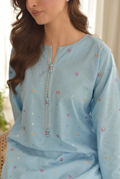 SWEET 3PC EMBROIDERY ( FARSHI SHALWAR )