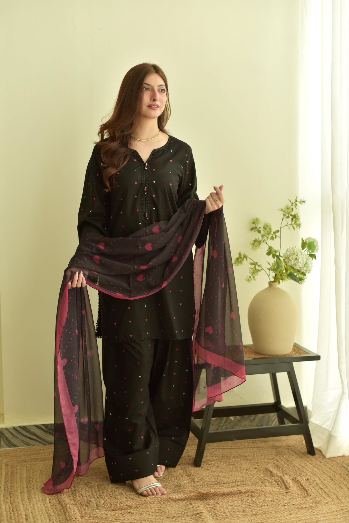 BLACK SWEET 3PC EMBROIDERY ( FARSHI SHALWAR )