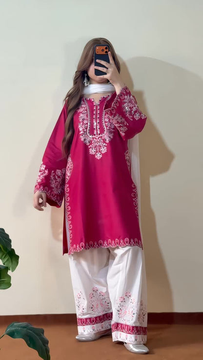 AFREEN 3PC EMBROIDERY ( FARSHI SHALWAR )