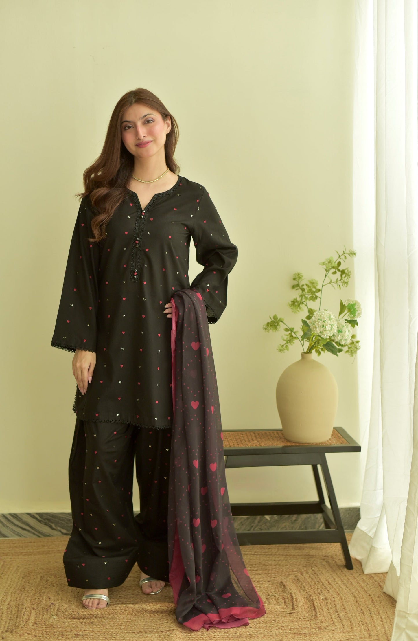 BLACK SWEET 3PC EMBROIDERY ( FARSHI SHALWAR )