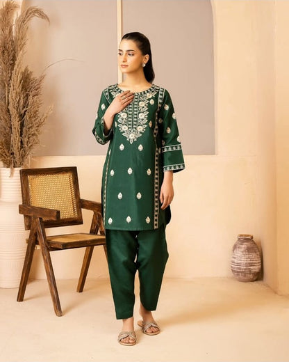GREEN EMB 2PCS