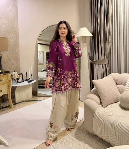 Mulberry Bloom 2 PCs EMBROIDERY