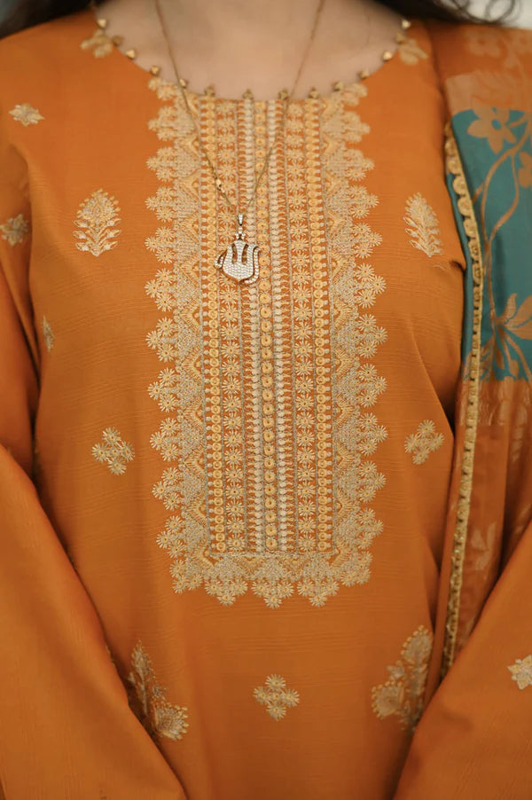 GOLDEN EMB STICHED 3PC