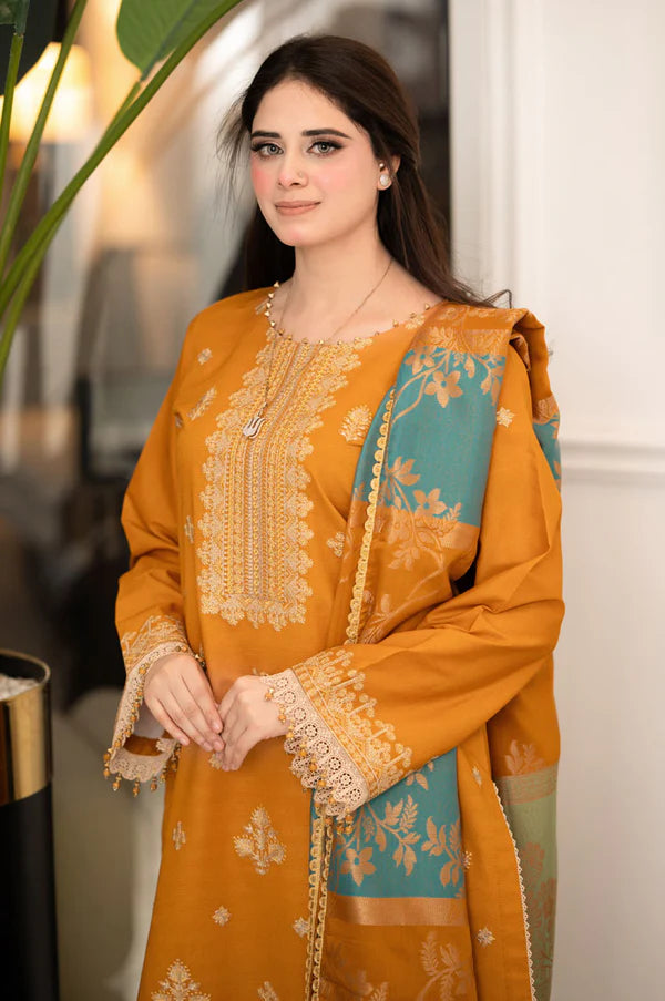 GOLDEN EMB STICHED 3PC