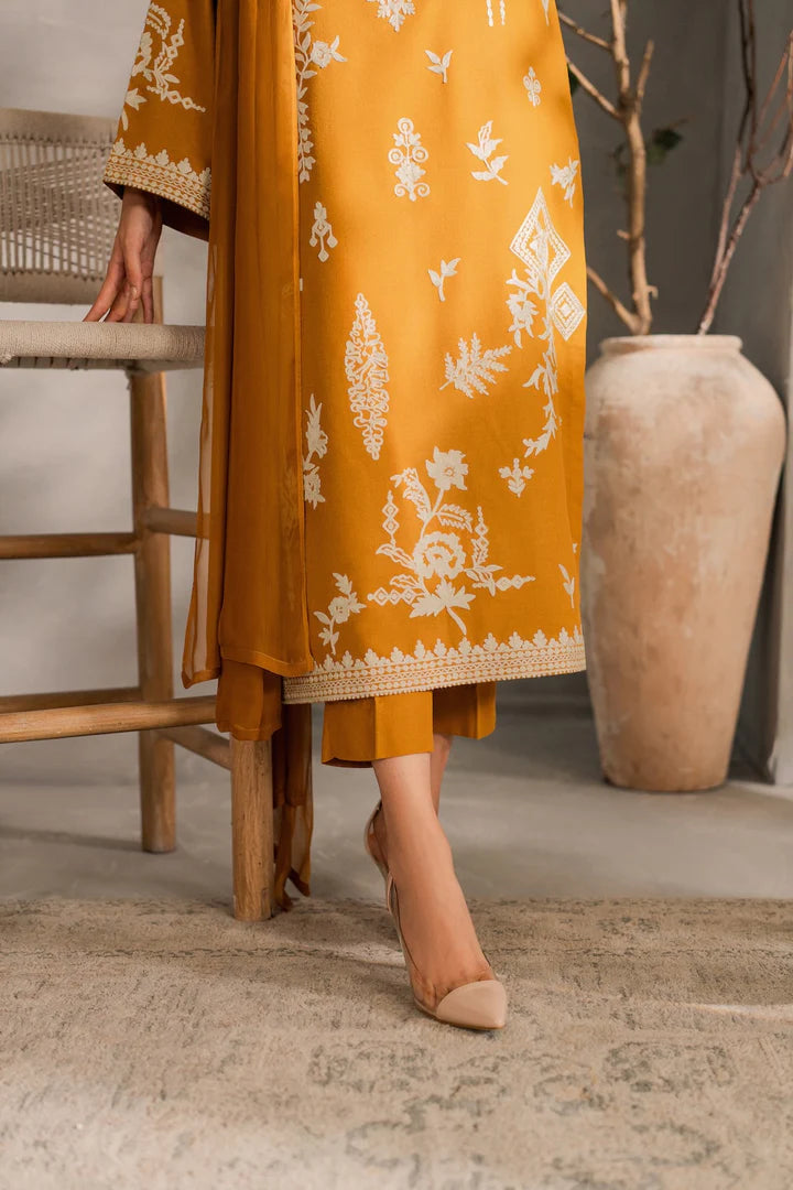 MUSTARD EMBROIDERY 3PC