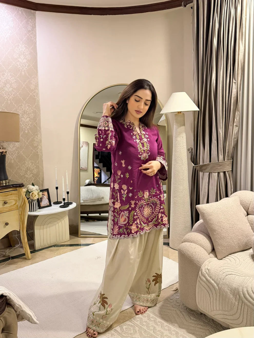 Mulberry Bloom 2 PCs EMBROIDERY