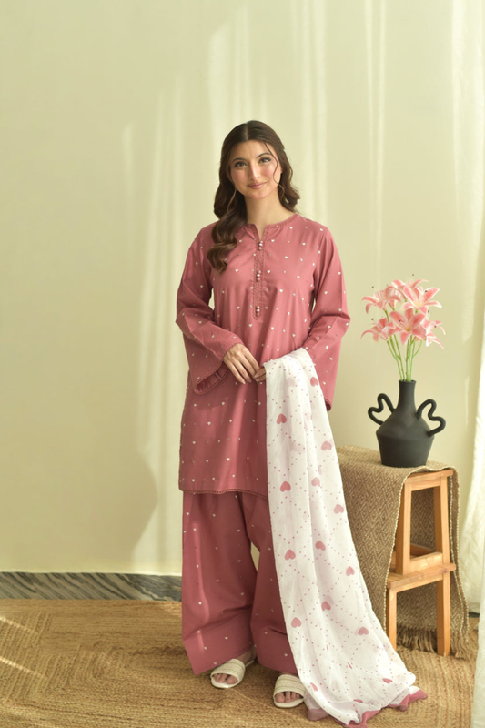 NARMEEN 3PC EMBROIDERY ( FARSHI SHALWAR )