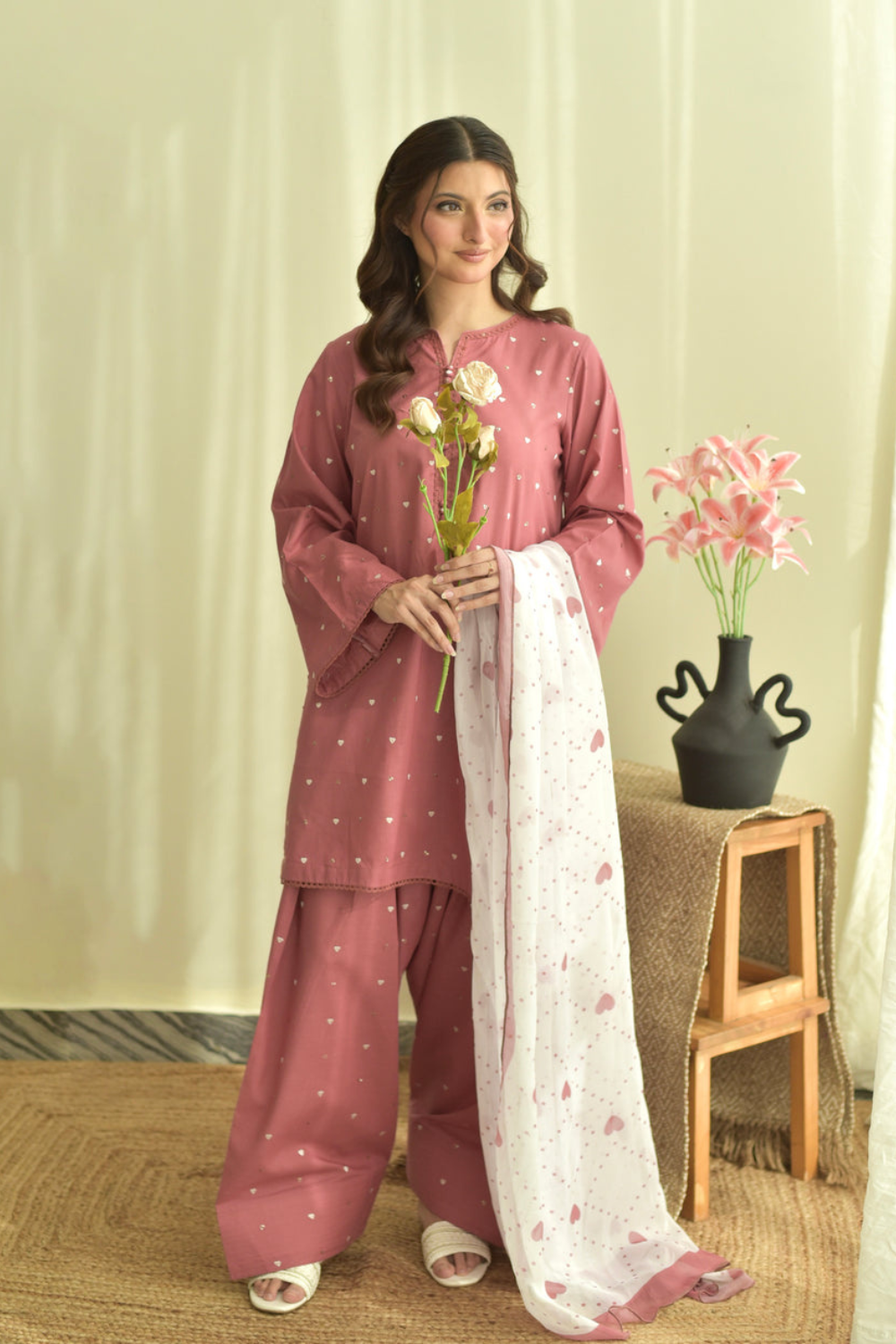 NARMEEN 3PC EMBROIDERY ( FARSHI SHALWAR )