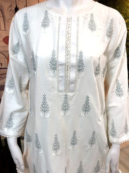 Green Embroidered 3Pc