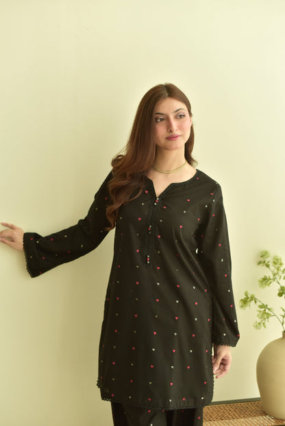 BLACK SWEET 3PC EMBROIDERY ( FARSHI SHALWAR )